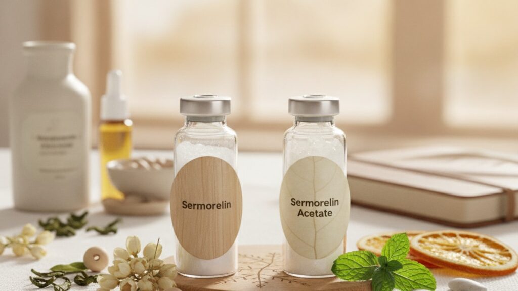 what's the difference between sermorelin and sermorelin acetate - Professional illustration