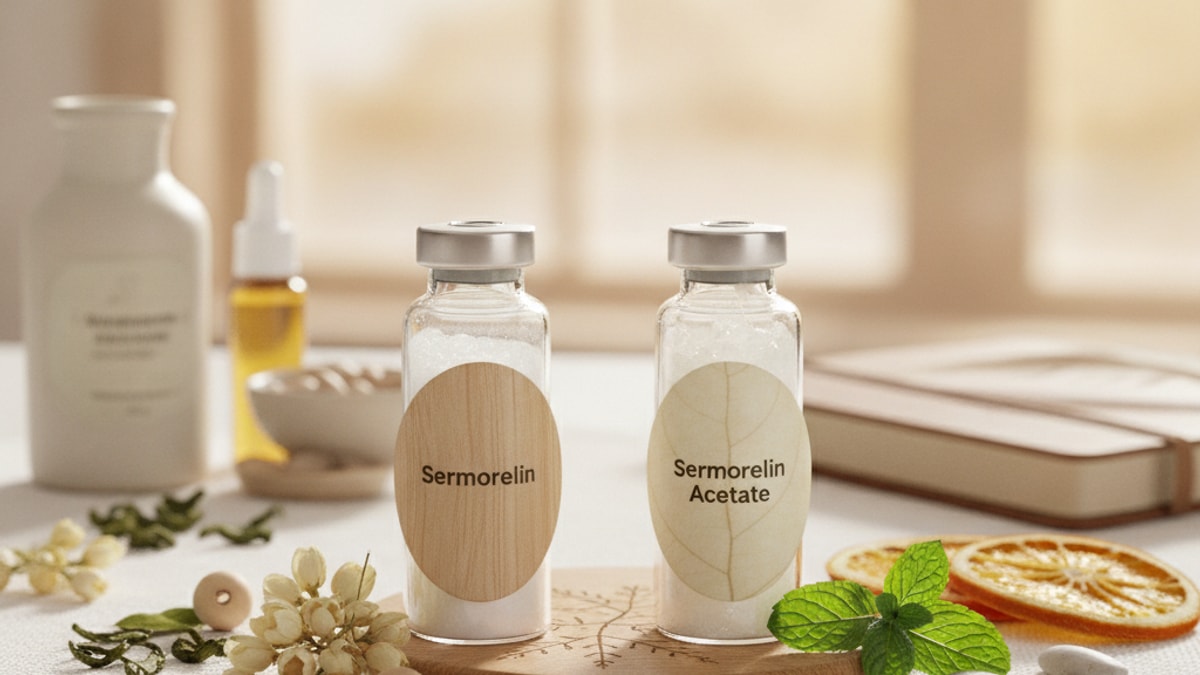 what's the difference between sermorelin and sermorelin acetate - Professional illustration