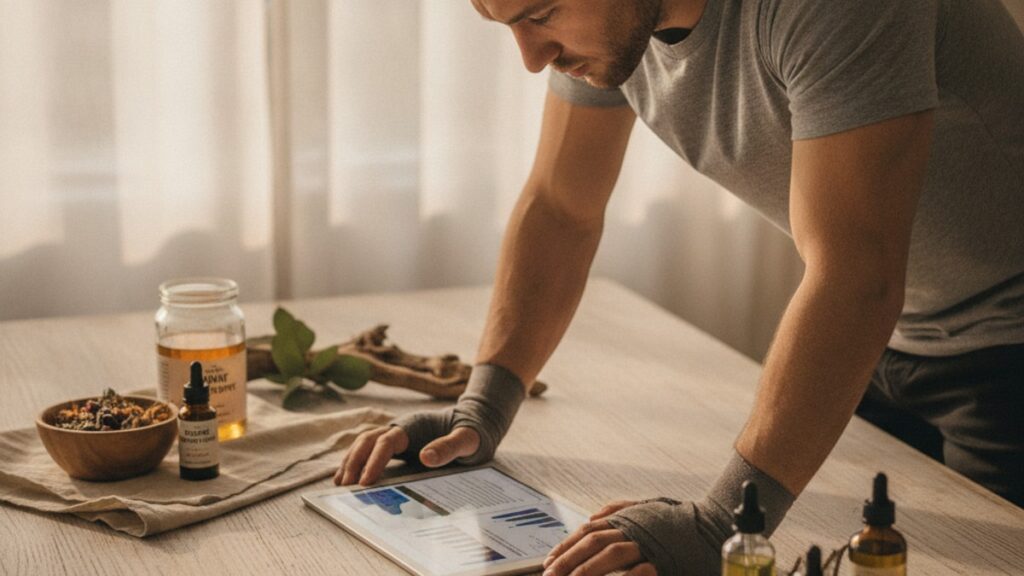 combat sports athletes researching tb-500 - Professional illustration