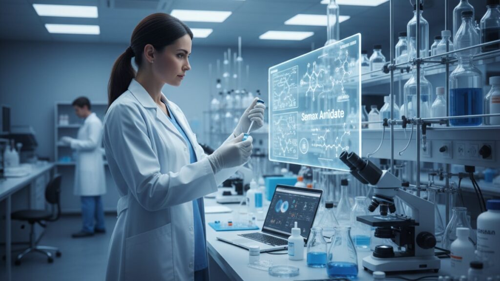 semax amidate for depression research - Professional illustration