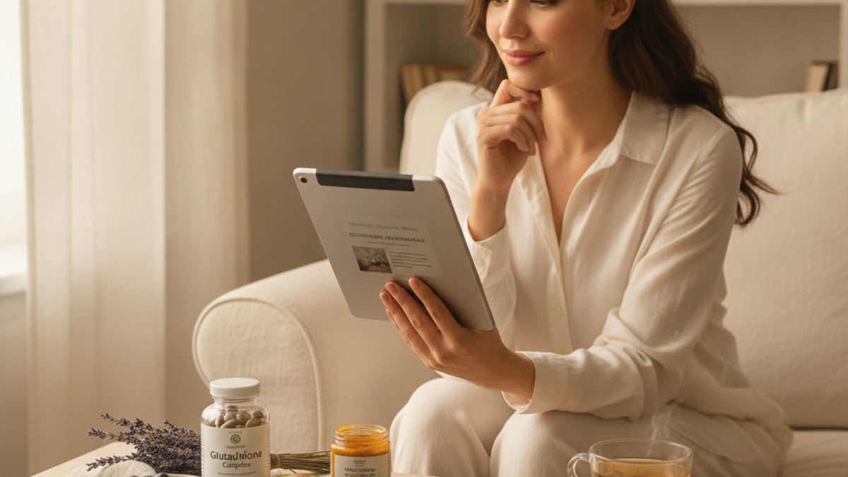 women 25-35 researching glutathione - Professional illustration