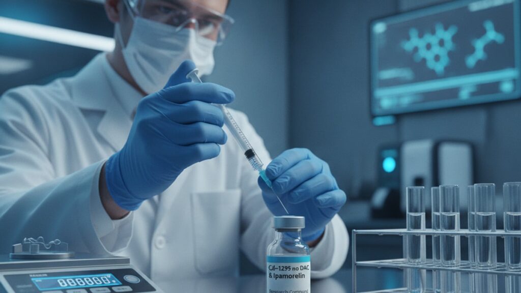 how is cjc-1295 no dac & ipamorelin typically administered in research - Professional illustration