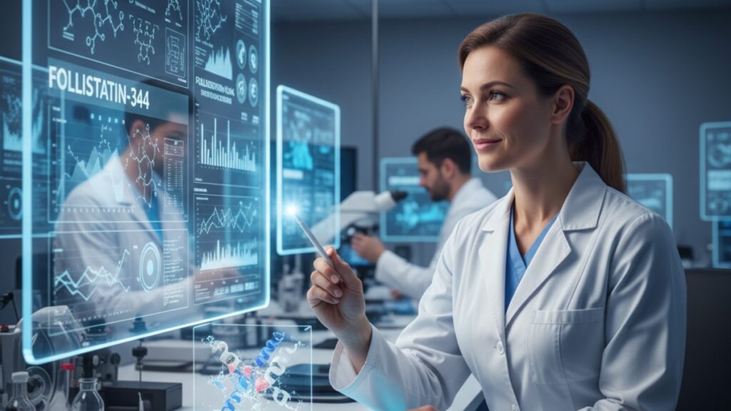 follistatin-344 studied frailty research - Professional illustration