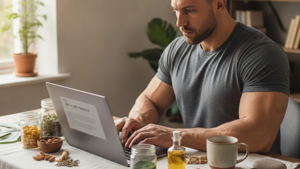 bodybuilders researching igf-1 lr3 - Professional illustration