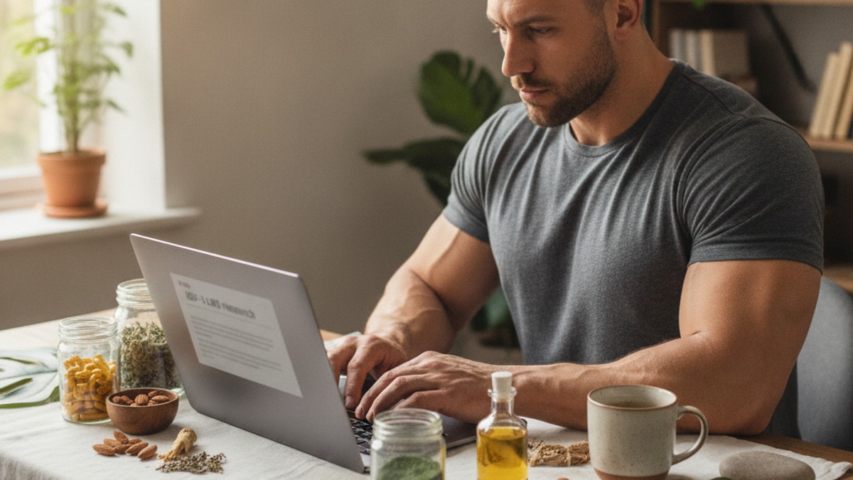 bodybuilders researching igf-1 lr3 - Professional illustration