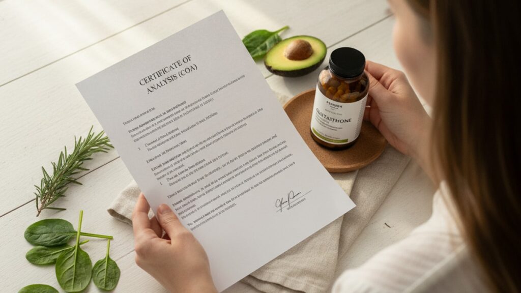 how to read glutathione coa - Professional illustration