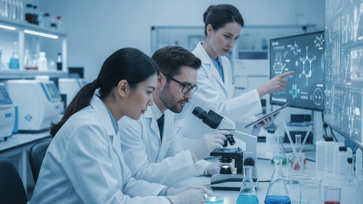 hair loss researchers researching ahk-cu - Professional illustration