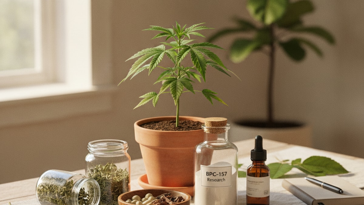 bpc-157 research cannabis considerations - Professional illustration
