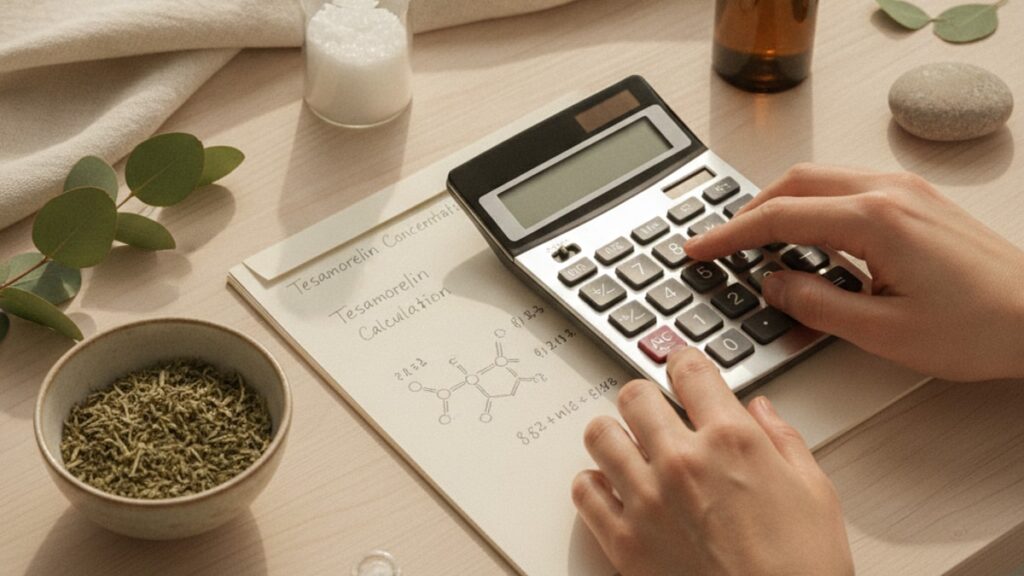 how to calculate tesamorelin concentration - Professional illustration