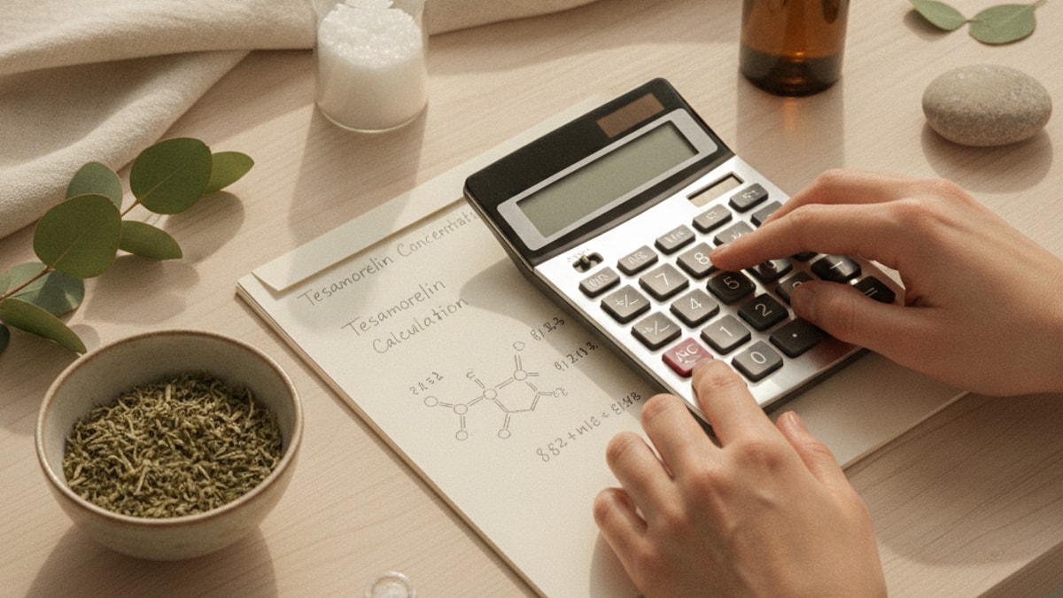 how to calculate tesamorelin concentration - Professional illustration