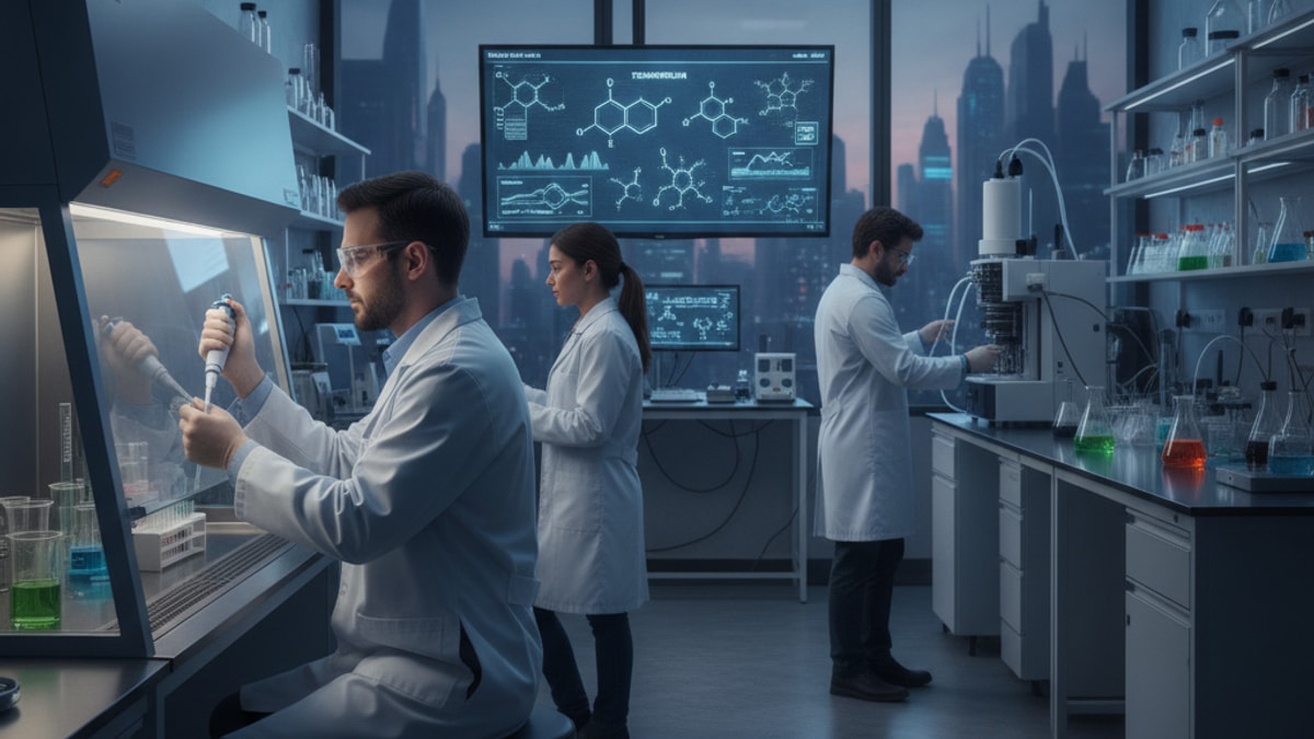tesamorelin pharmacology studies - Professional illustration