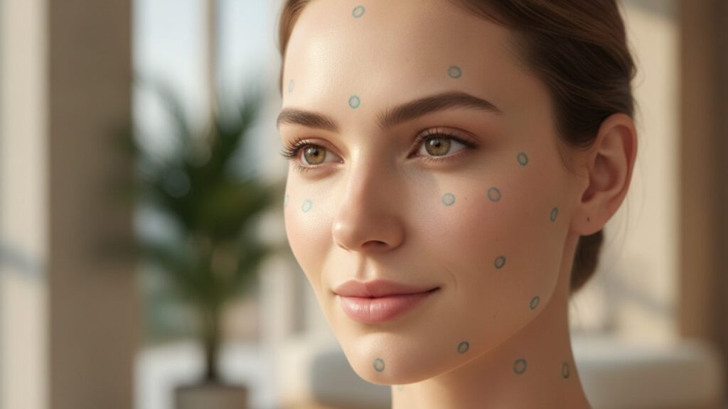 rotate ghk-cu cosmetic injection sites - Professional illustration