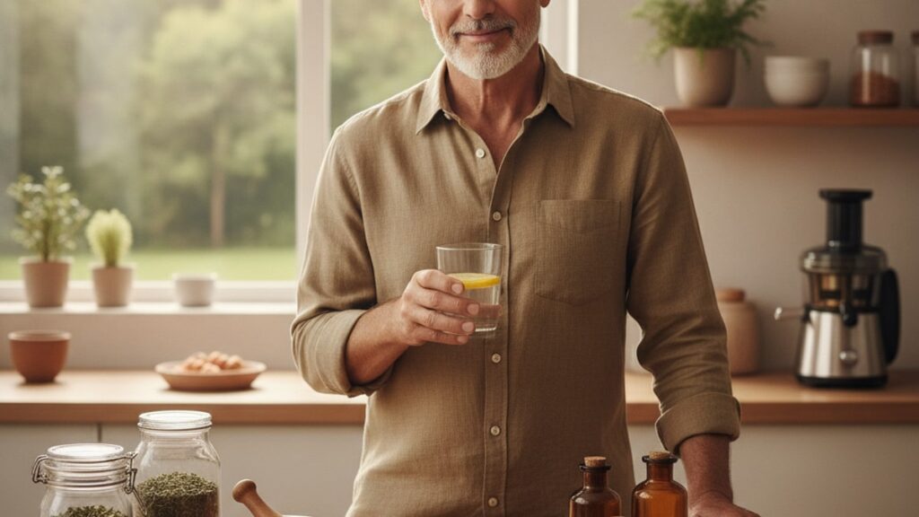 men 55+ longevity foxo4-dri protocol - Professional illustration