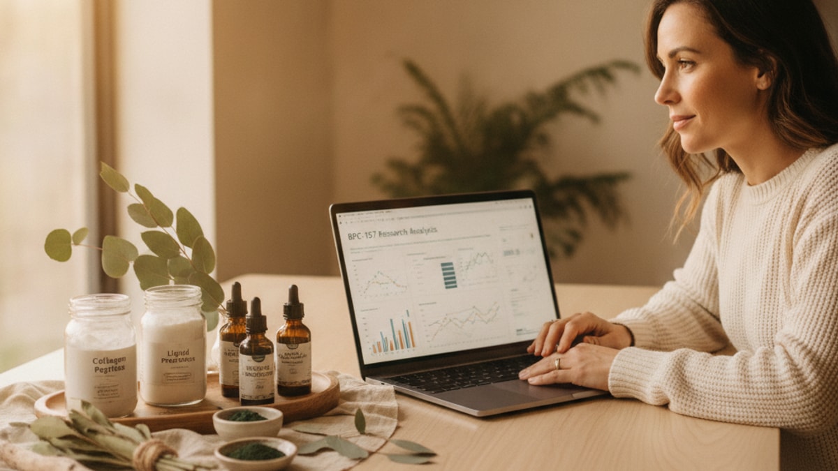 functional medicine practitioners researching bpc-157 - Professional illustration