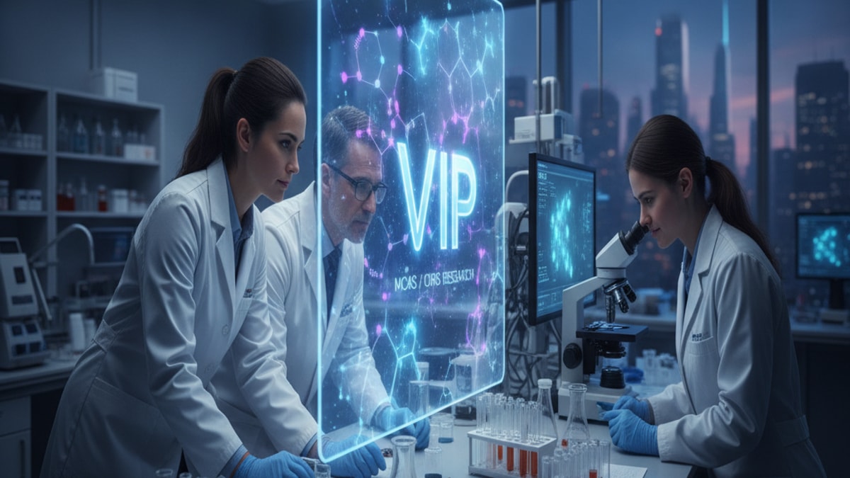 mcas / cirs researchers researching vip - Professional illustration