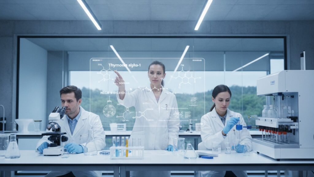 mcas / cirs researchers researching thymosin alpha-1 - Professional illustration