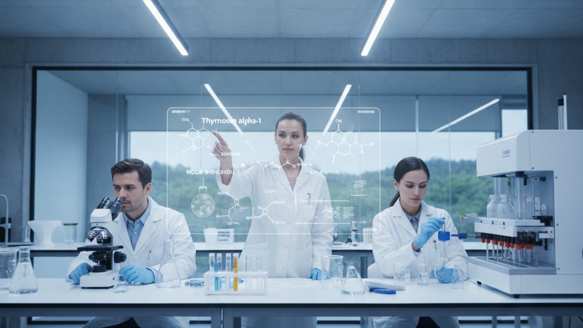 mcas / cirs researchers researching thymosin alpha-1 - Professional illustration
