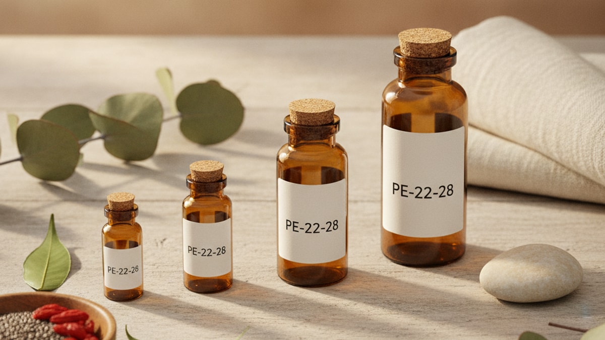choose pe-22-28 vial size - Professional illustration