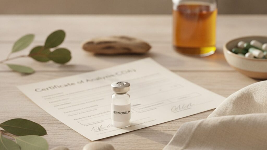 verify sermorelin purity - Professional illustration