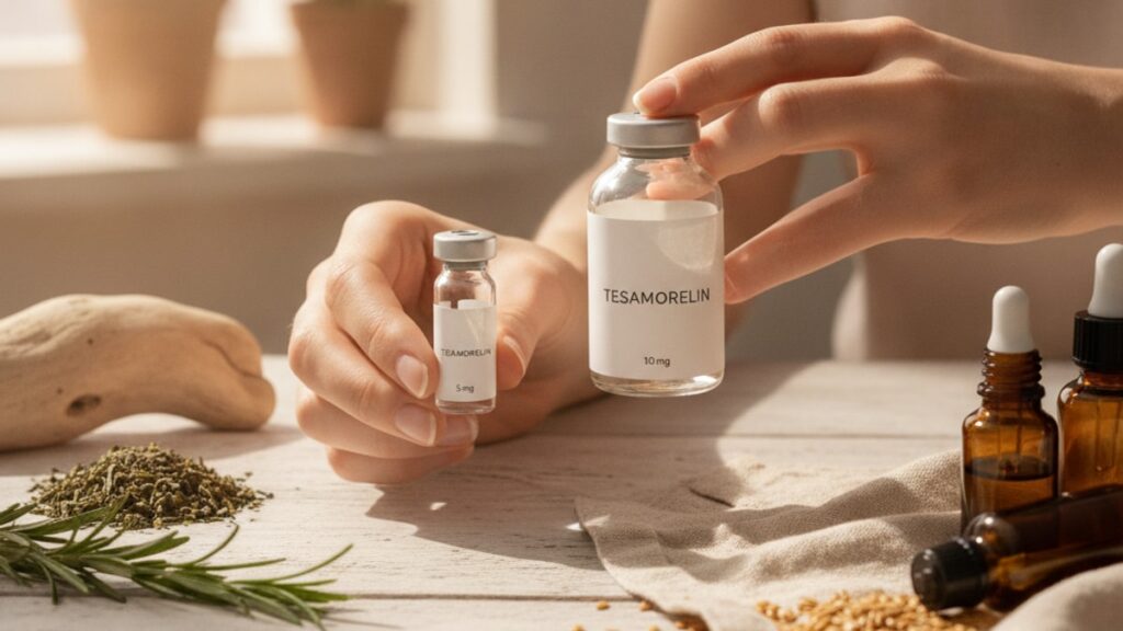 choose tesamorelin vial size - Professional illustration