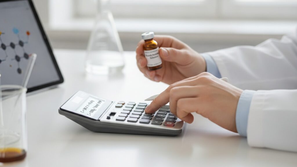 how to calculate selank amidate concentration - Professional illustration