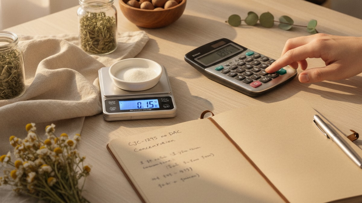 how to calculate cjc-1295 no dac concentration - Professional illustration