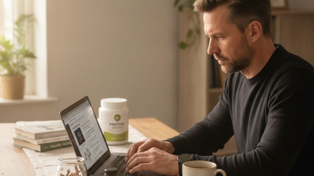 men 35-45 researching mk-677 - Professional illustration