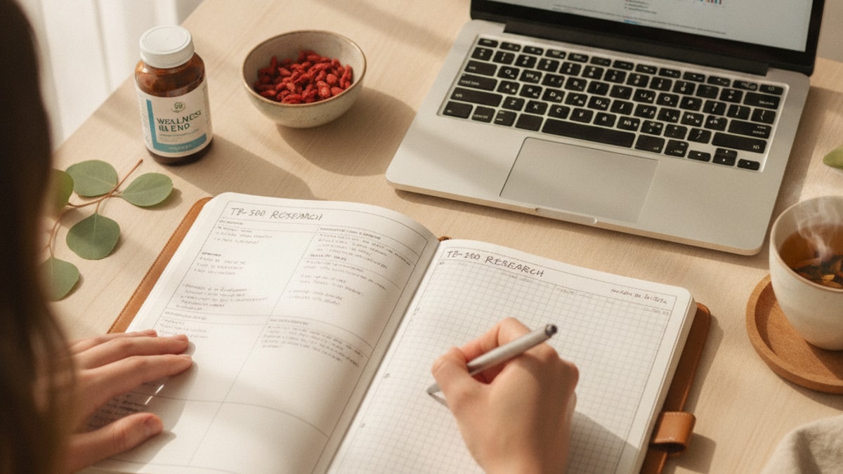tb-500 research journaling template - Professional illustration