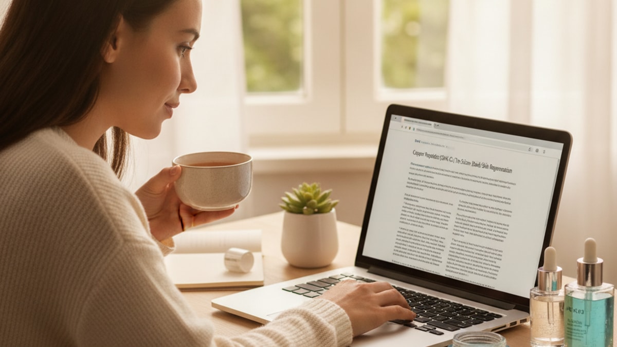 skin care enthusiasts researching ghk-cu - Professional illustration
