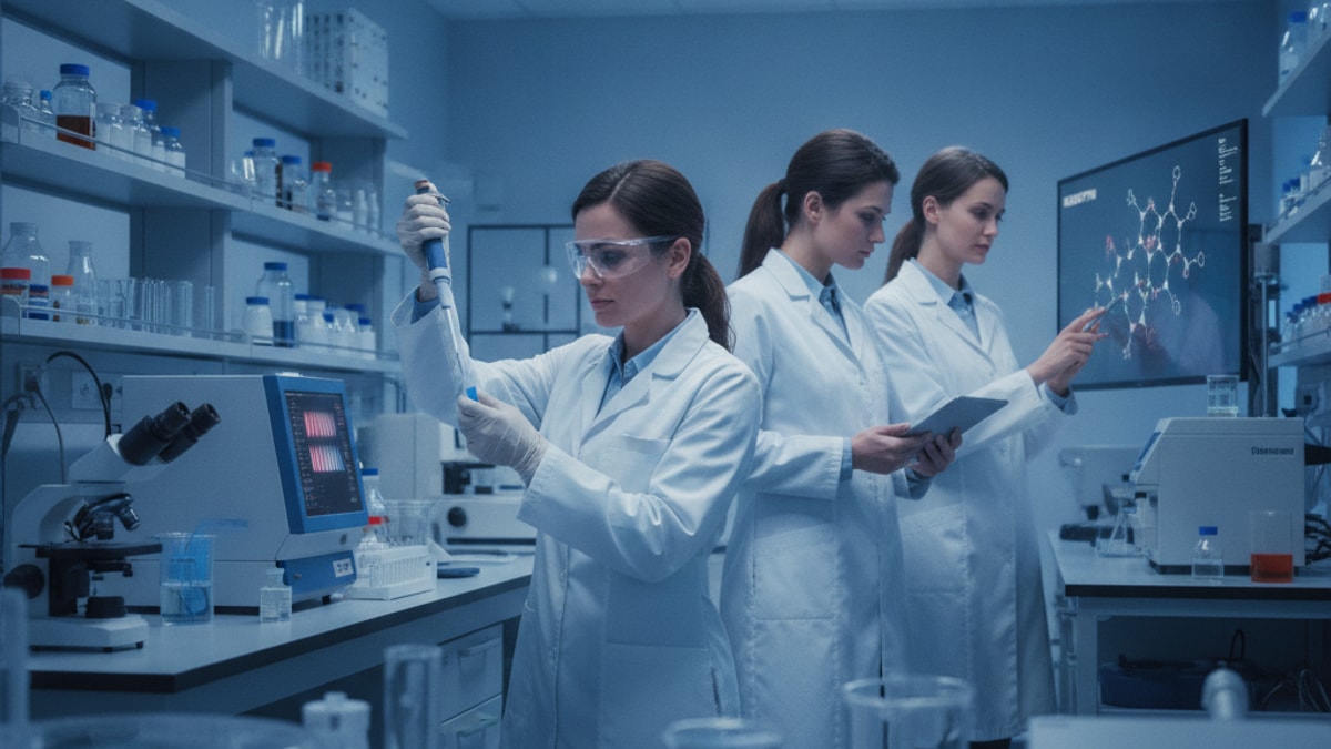 pcos researchers researching kisspeptin - Professional illustration