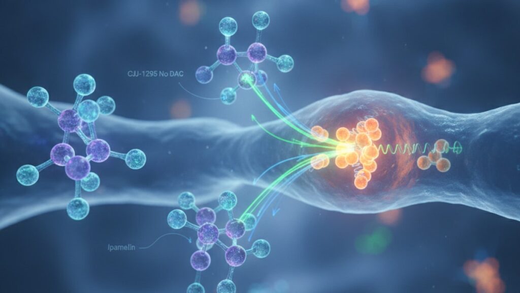 cjc-1295 no dac & ipamorelin mechanism studies - Professional illustration