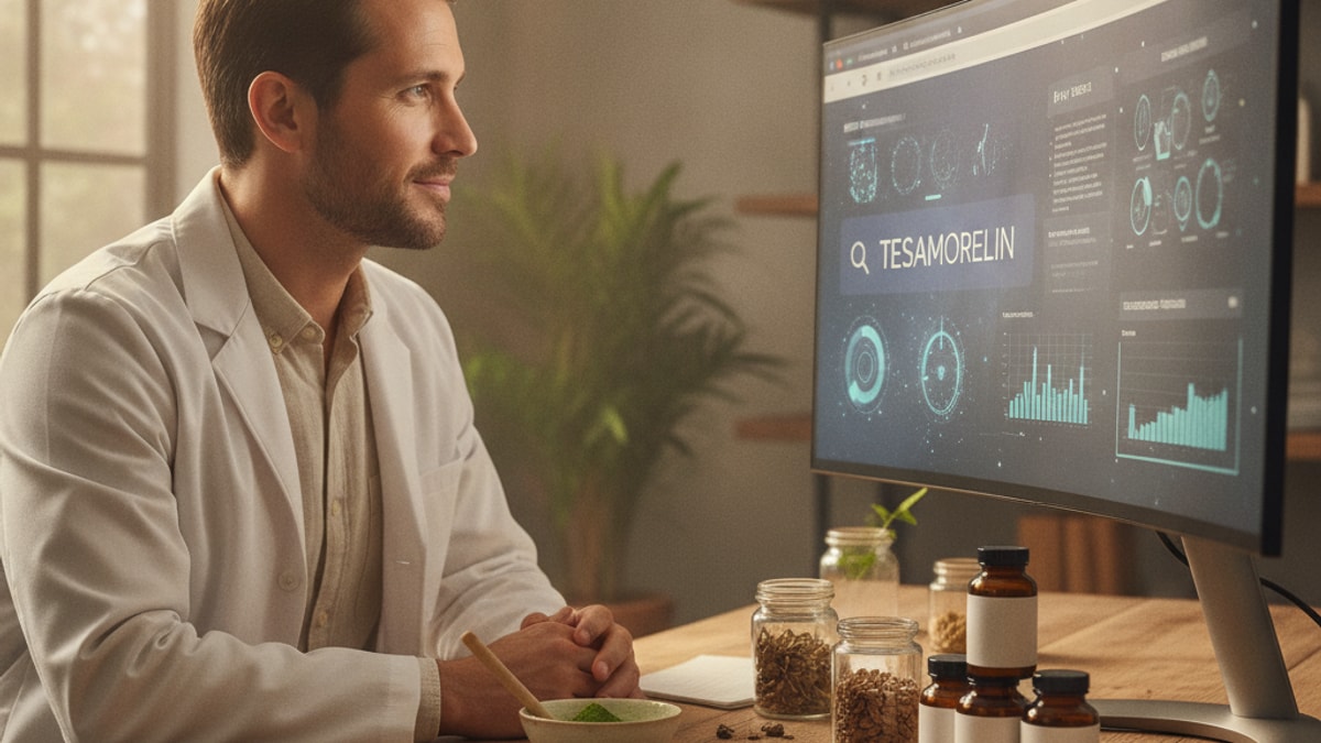 anti-aging doctors / practitioners researching tesamorelin - Professional illustration